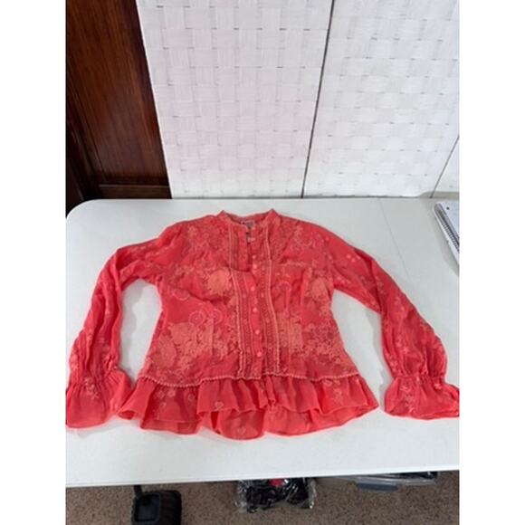 "Johhny Was" Serene Ryder Blouse, Passion Fruit ,SZ S ,Embroidered, Whimsy, Boho - Picture 6 of 13